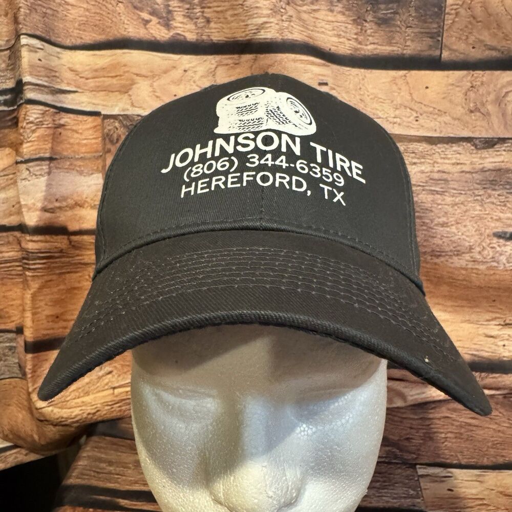 Johnson Tire Hereford TX Promo Baseball Cap Hat Otto Gray Black Adjustable